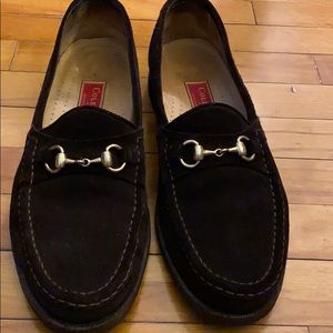 Brown suede loafers